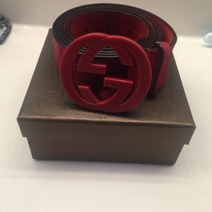 Red Authentic Gucci Belt