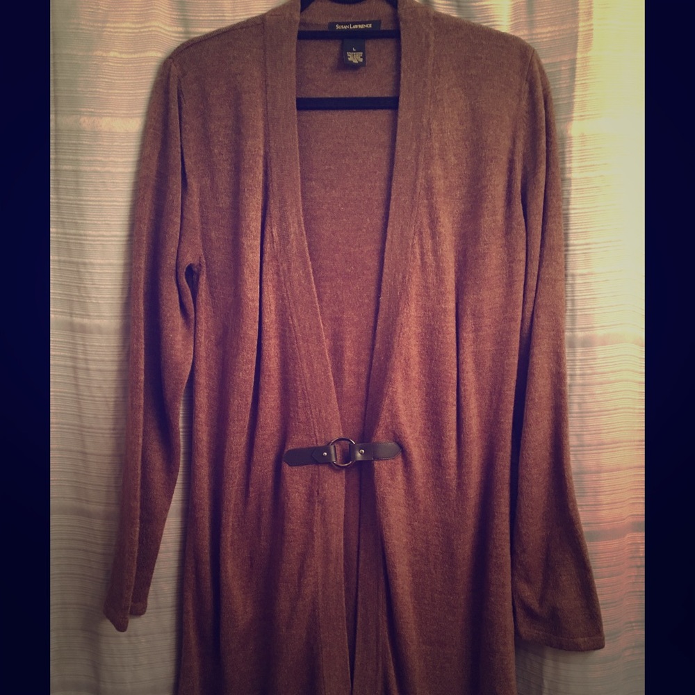 Long brown cardigan