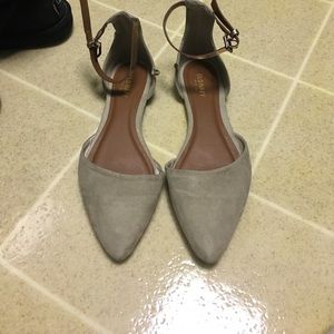 Pointed toe suede ballet flats