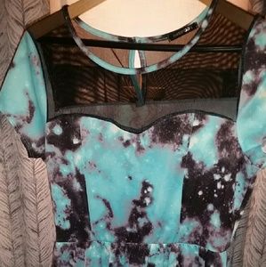 Blue black galaxy dress