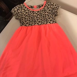 Leopard & Coral high low dress