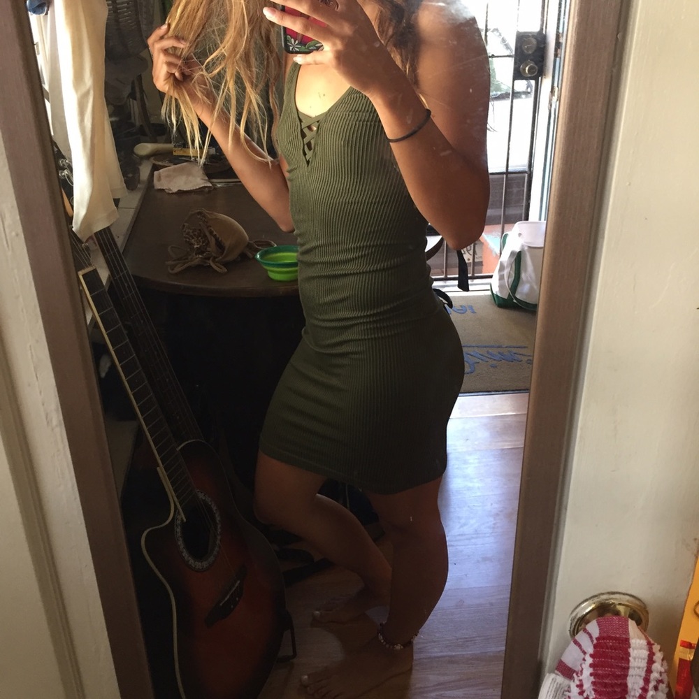 Olive green dress
