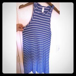 Striped high neck tank dress