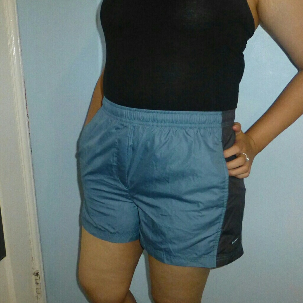 Nike Old School Blue Color Block Shorts - Picture 2 of 8