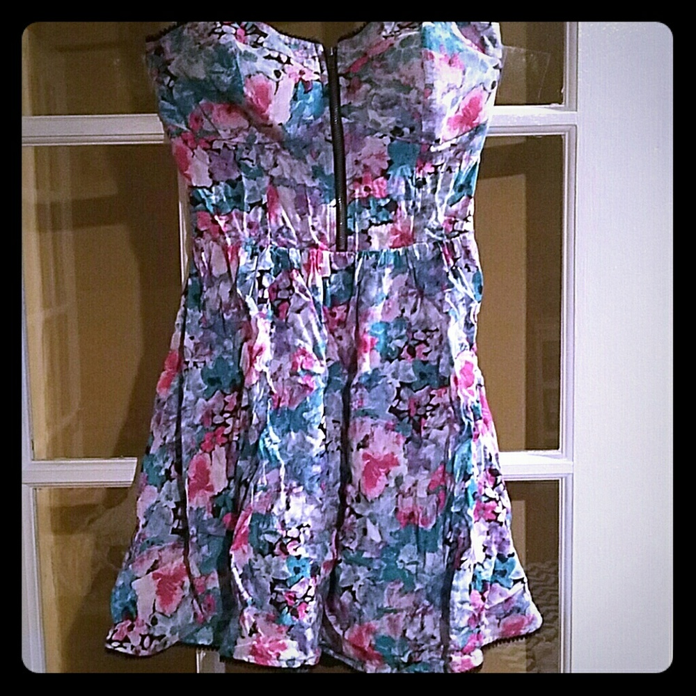 Material Girl Strapless Floral Dress