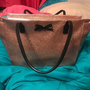 Kate spade rose gold glitter purse