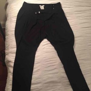 GIVENCHY Women Black Low Crotch Trousers Pants