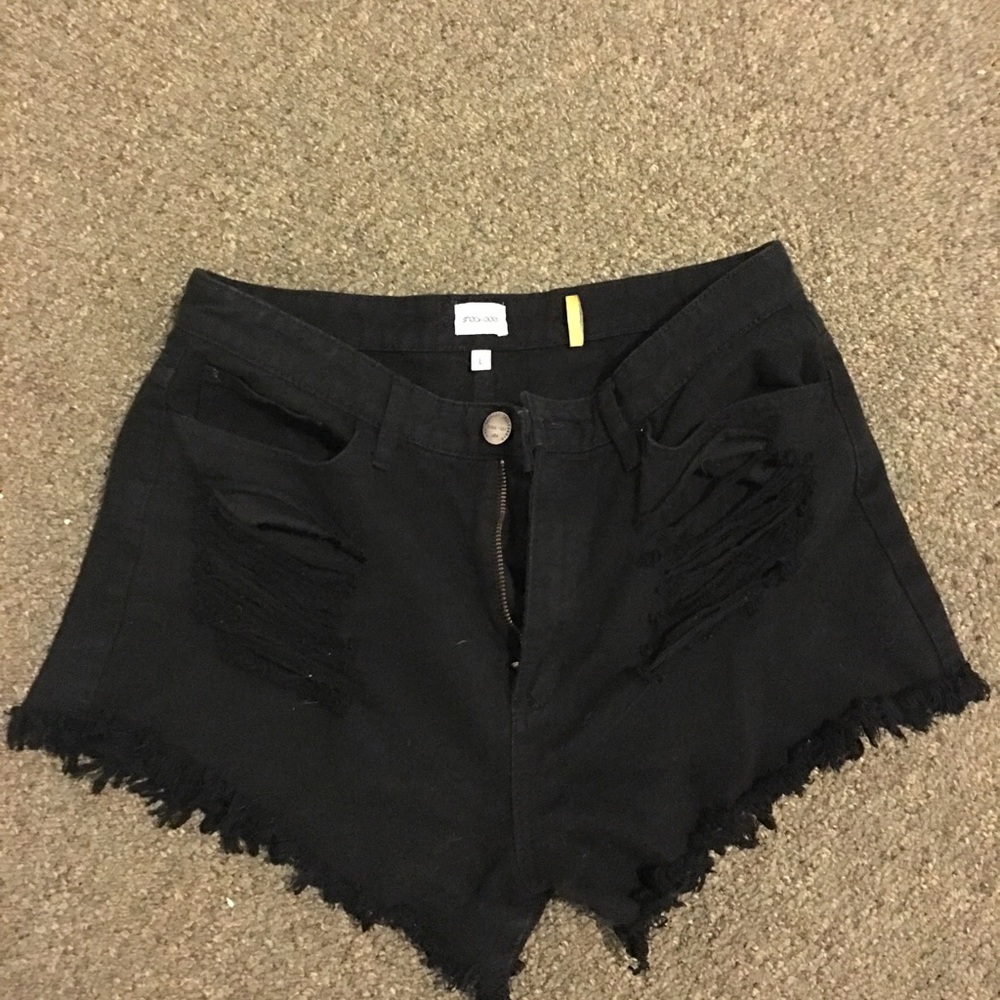 High waisted jean shorts