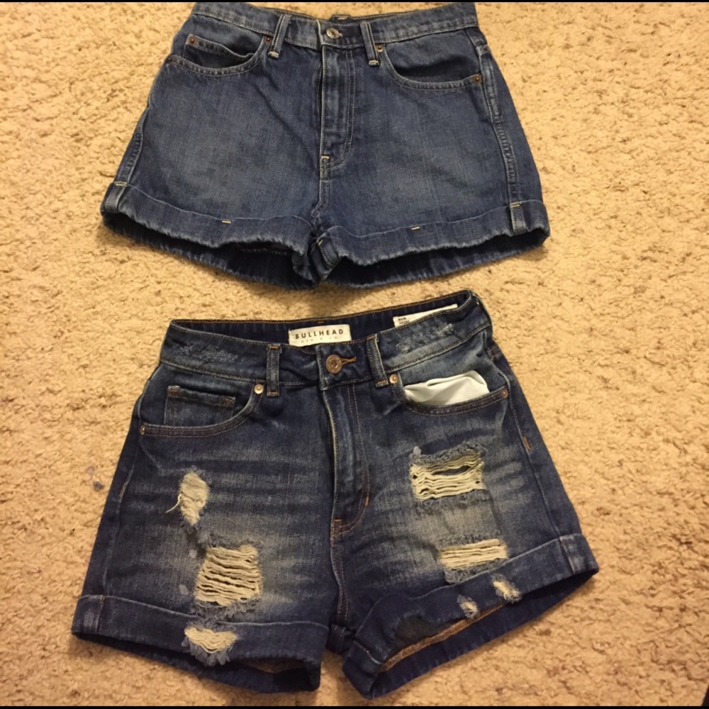 2 pair of demon mid/high waisted shorts