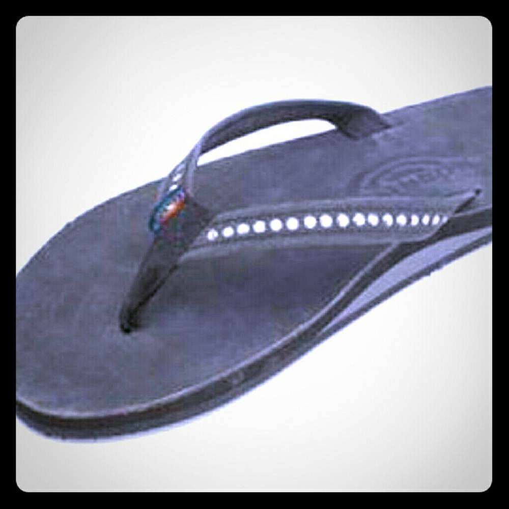 Black Crystal Rainbow Sandals