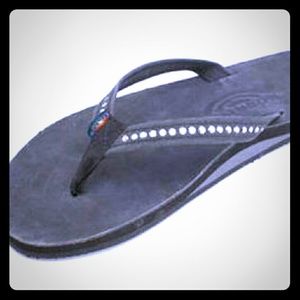 Black Crystal Rainbow Sandals