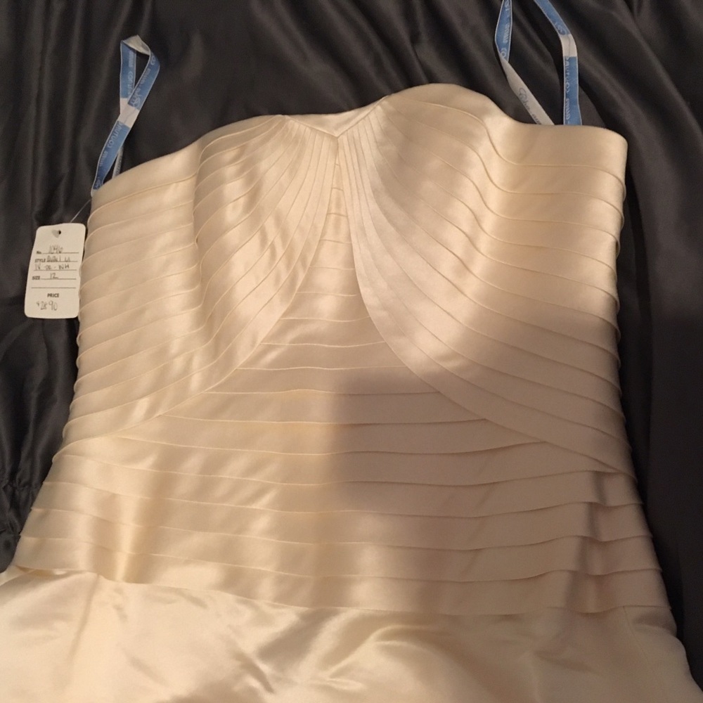 Never worn, 100% silk ivory wedding gown  - Picture 2 of 4