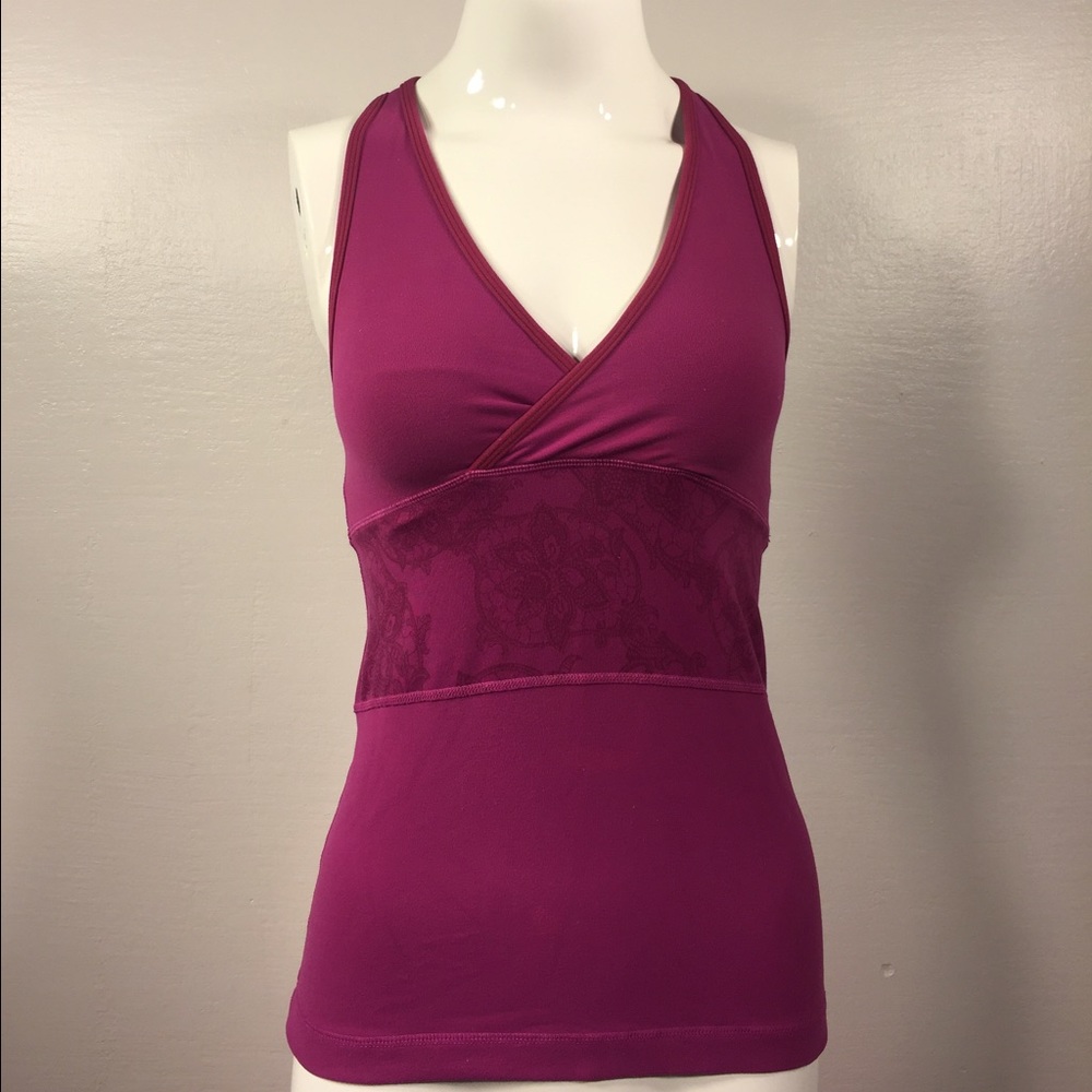 Fuschia mesh halter by Lululemon