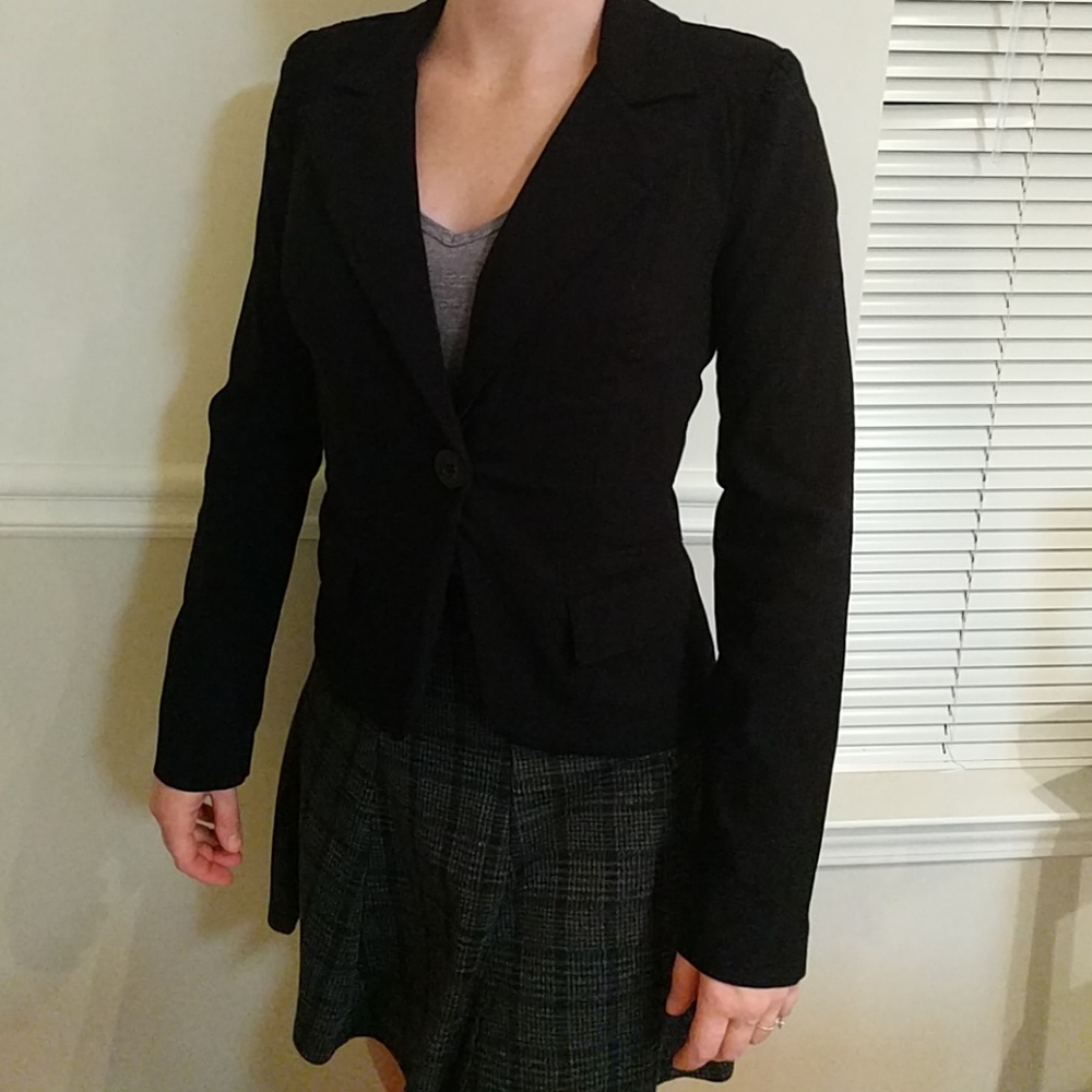 Black One Button XOXO Blazer