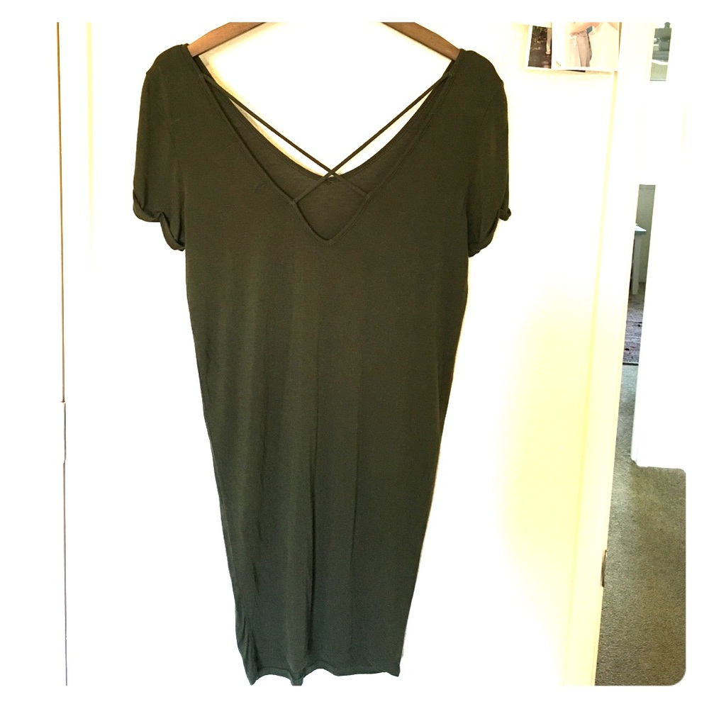 Olive green tunic dress