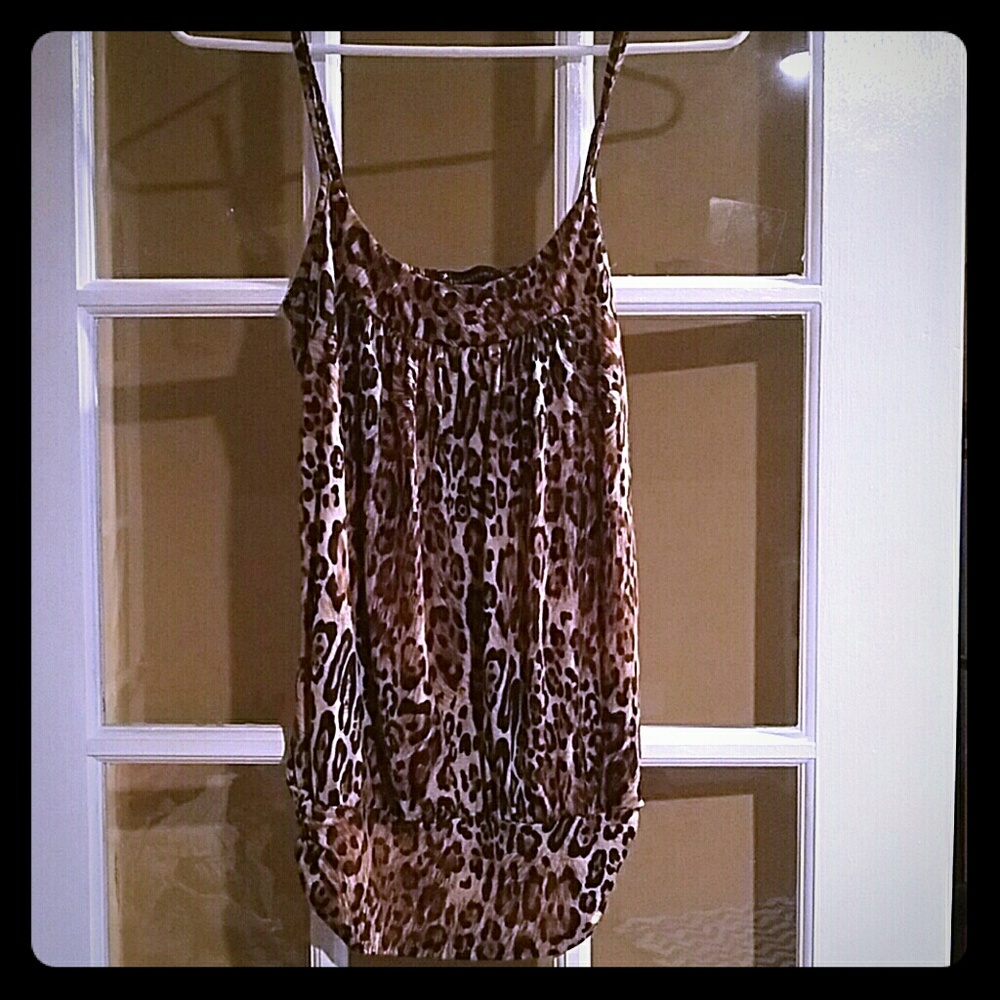 Forever 21 Leopard Print Banded Bottom Tank Top