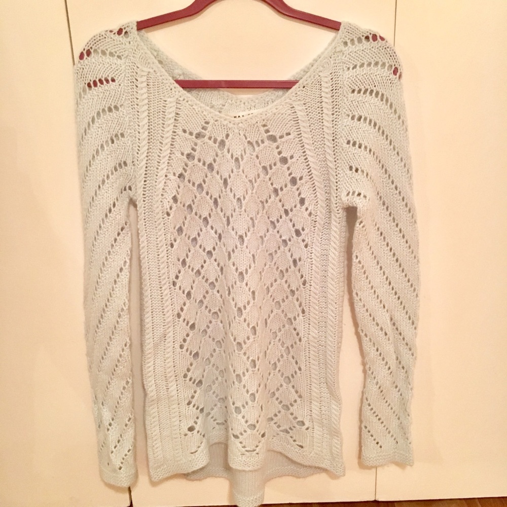Pale Blue Open Knit Sweater