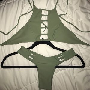Green Bikini, edged. Size Small
