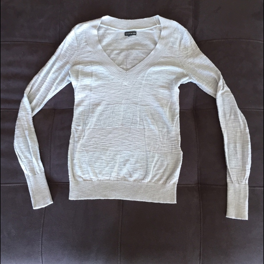Silver/gray Express sparkly light sweater