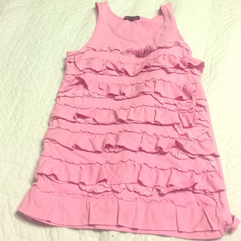 Pink ruffle tank top, Gap Kids, size L (10)