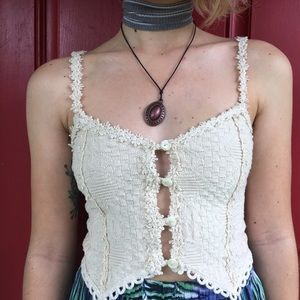 Crochet flower crop top