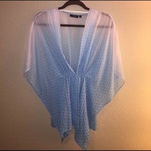 Apt 9 blue and white ombré swim coverup