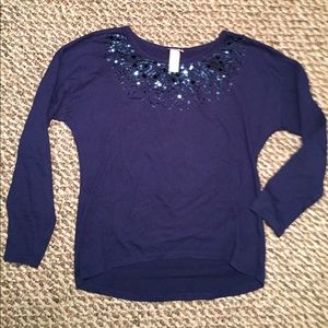 Justice dark blue long sleeve shirt