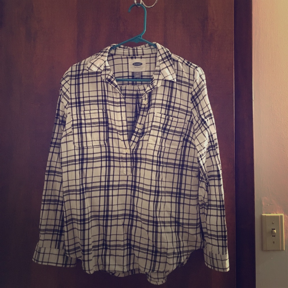 Flannel half button down