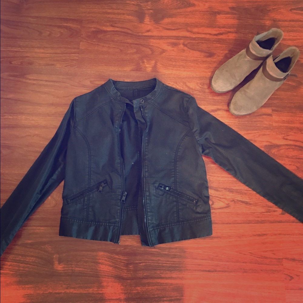 Black BR cotton moto jacket