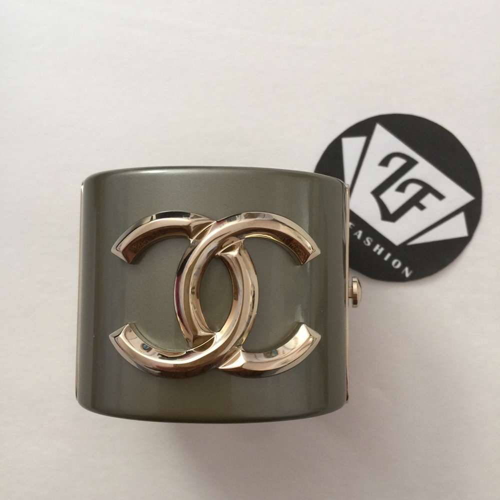 Chanel Golden CC Facet Cuff Bracelet Bangle