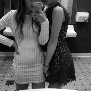 White dress with sequence