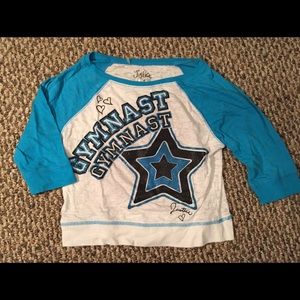 Justice 3/4 length sleeve gymnast shirt