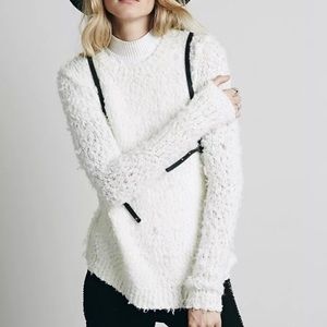 Free People Polar Bear Pullover White Ivory Fuzzy