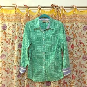 Polka dot button down L.L.Bean