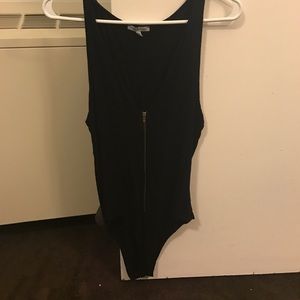 Black bodysuit with zipper