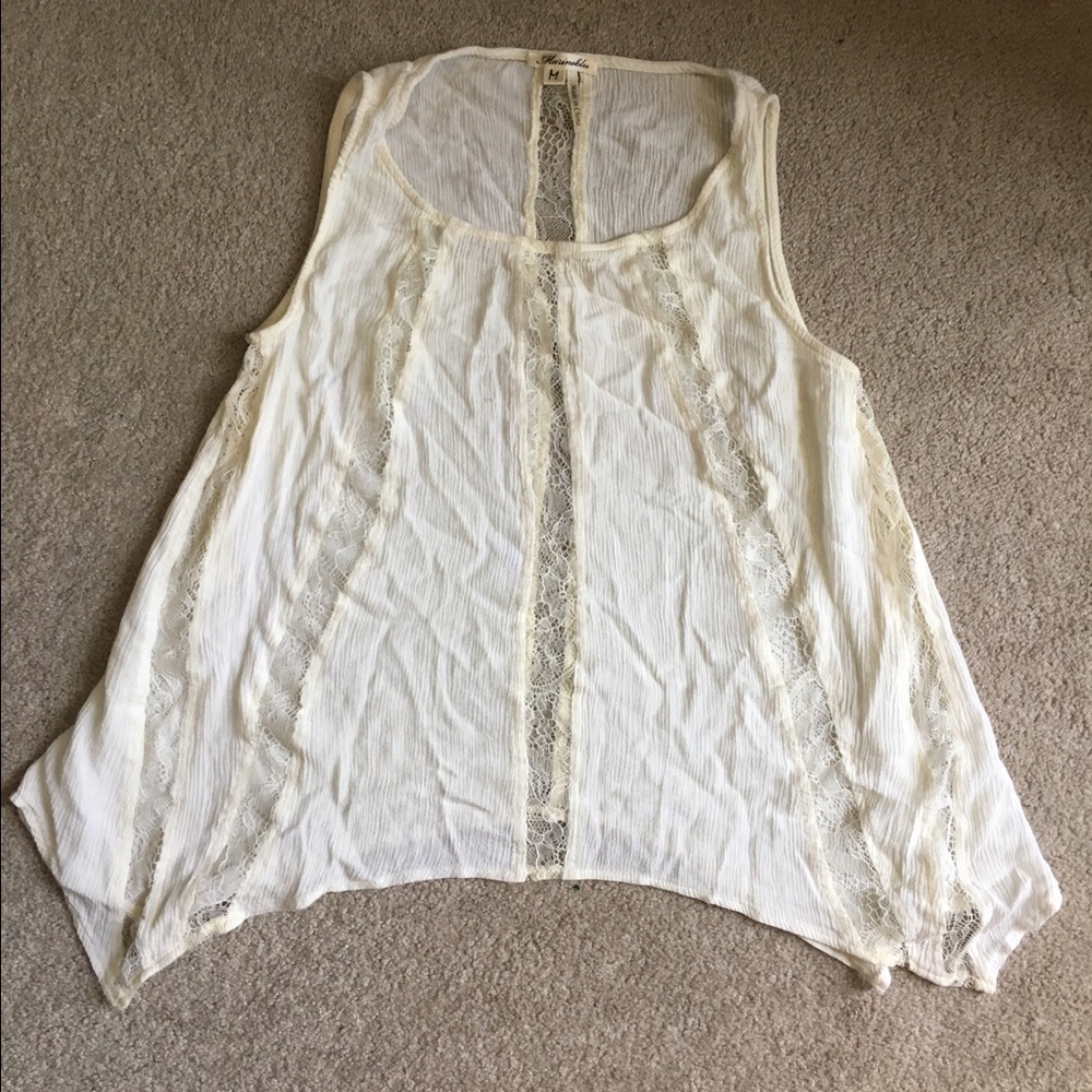 Lacy off white tank