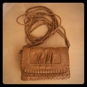 Frye Woven Leather Crossbody Wallet Purse
