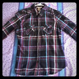 Junior's Long Sleeve Button Down Flannel