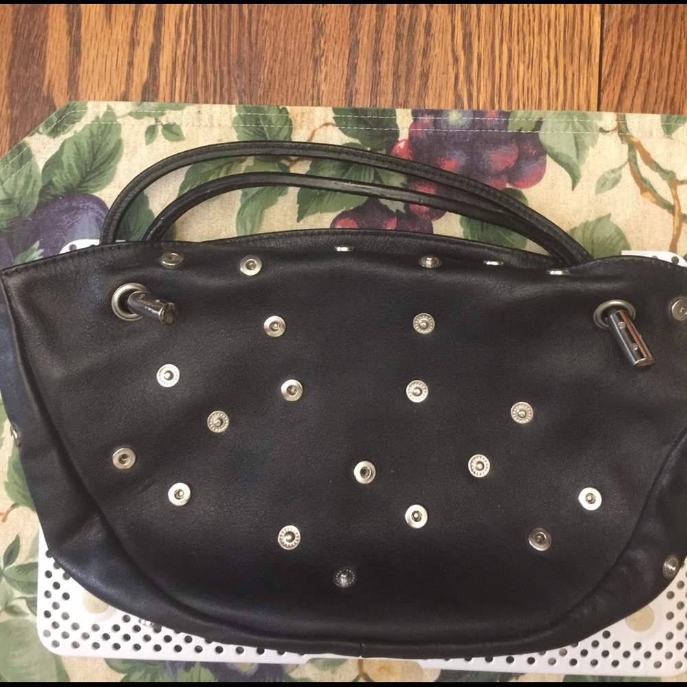 Aldo leather metal studded black purse Used once