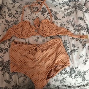 Two piece bathing suit.