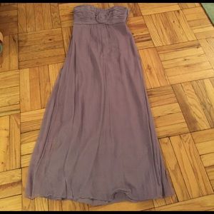 Amsale violet silk chiffon bridesmaid gown