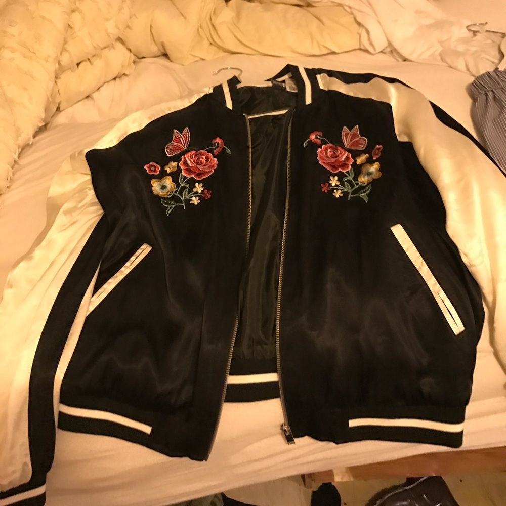 Never worn floral bomber jacket