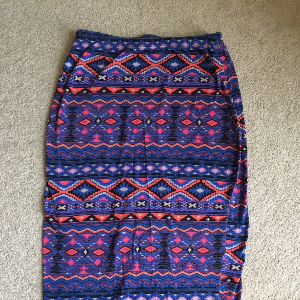 Tribal stretchy pencil skirt