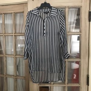 Beetlejuice Sheer Tunic Blouse