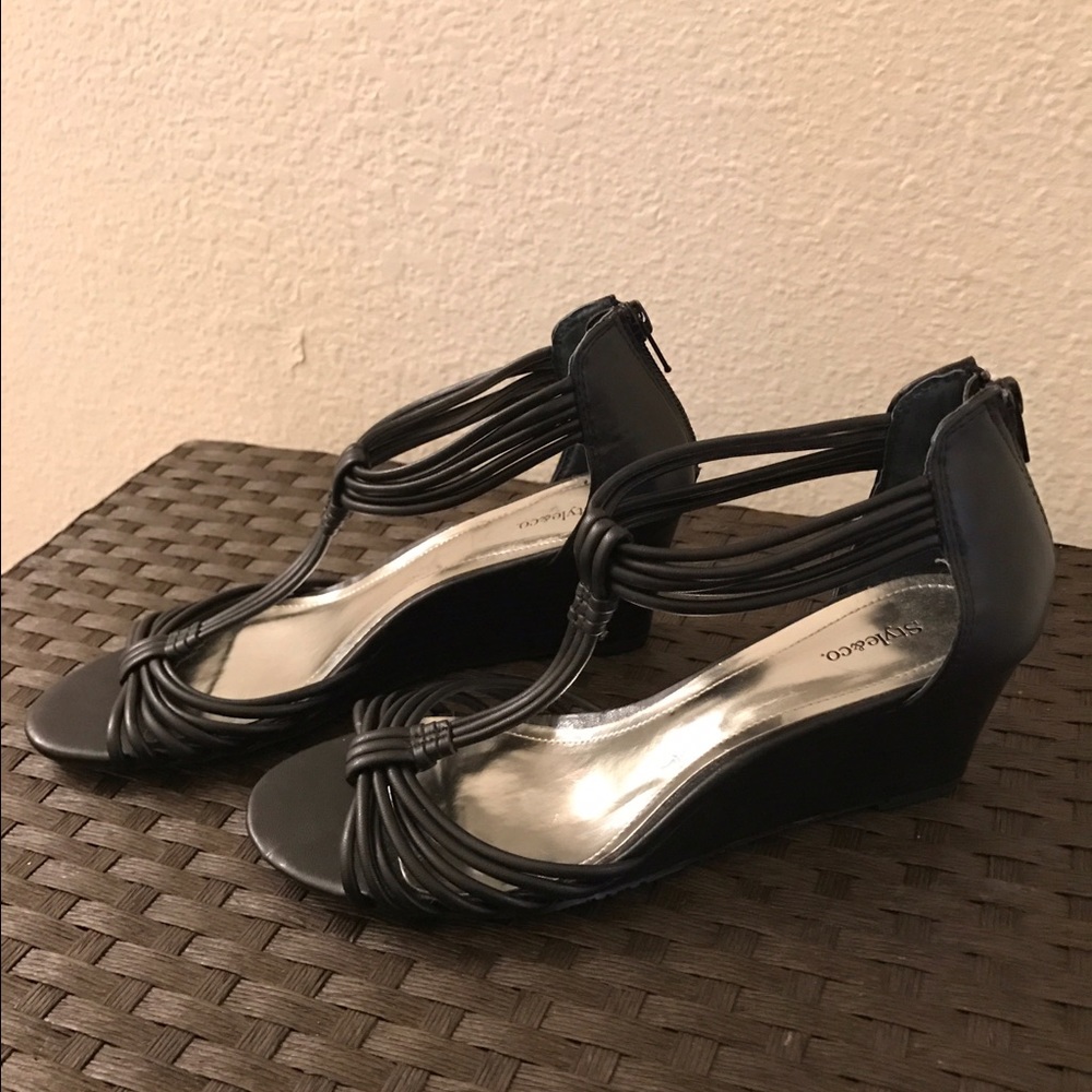 Style & Co black wedge heels
