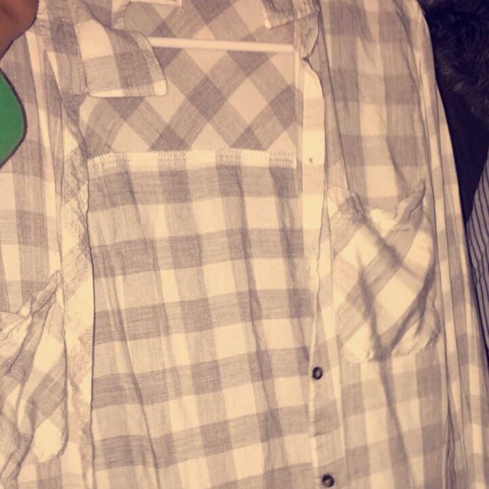 Grey and white flannel
