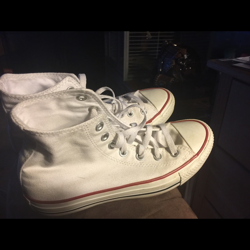 Converse white high tops