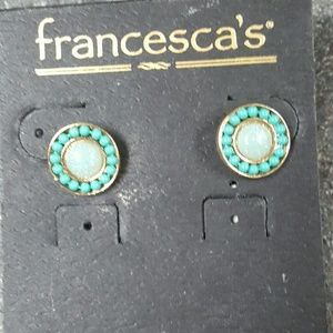 Mint circle earrings