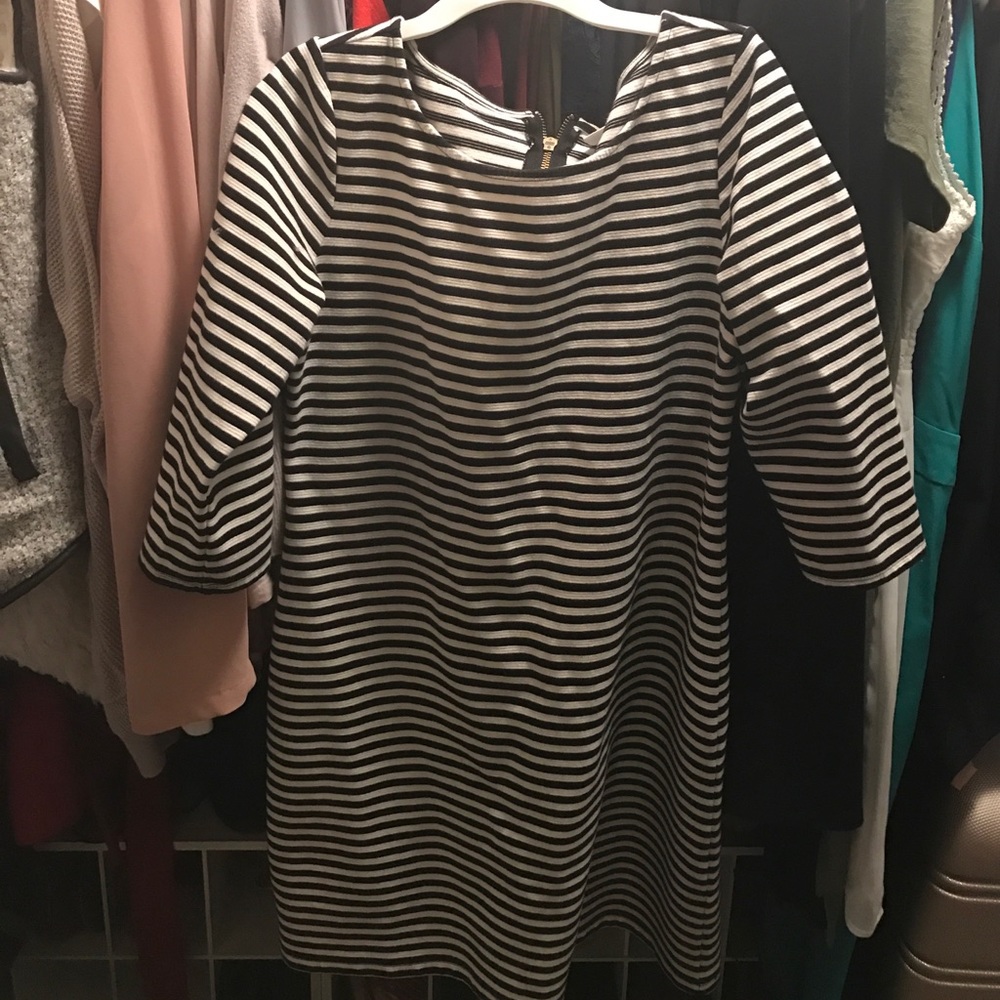 Black and white stripe dress