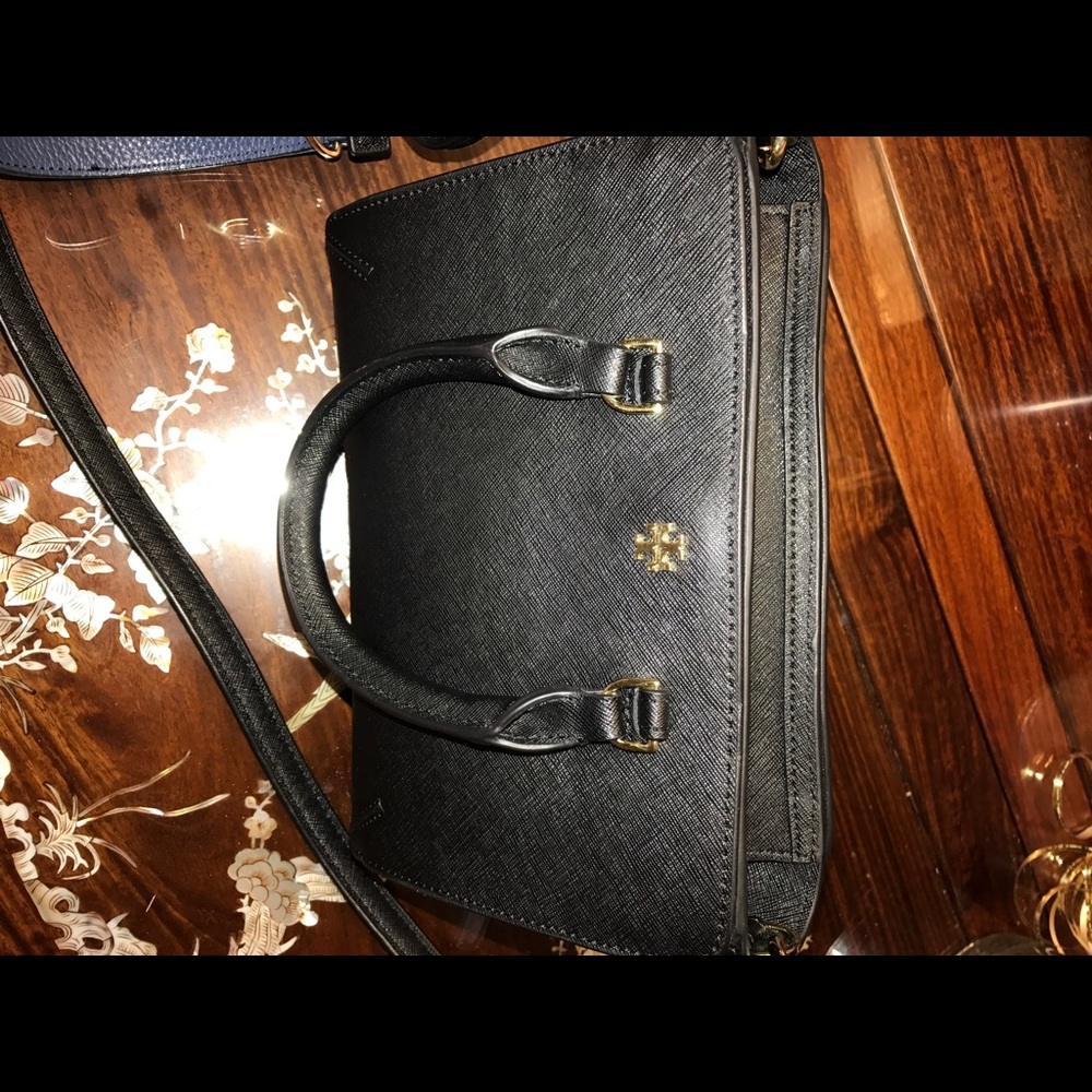 Tory Burch Robinson Micro Zip Tote Black